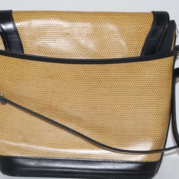 Dooney & Bourke Tan Black Canvas Leather Crossbody Bag Adjustable Strap - Picture 15 of 16